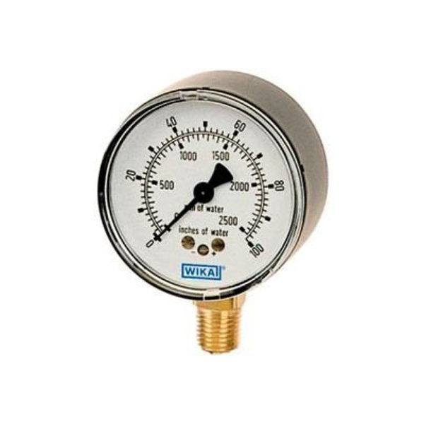 Wika Instrument 2.5" Type 611.10 30INH2O/mmH2O VAC Gauge - 1/4" NPT LM Steel 9852344